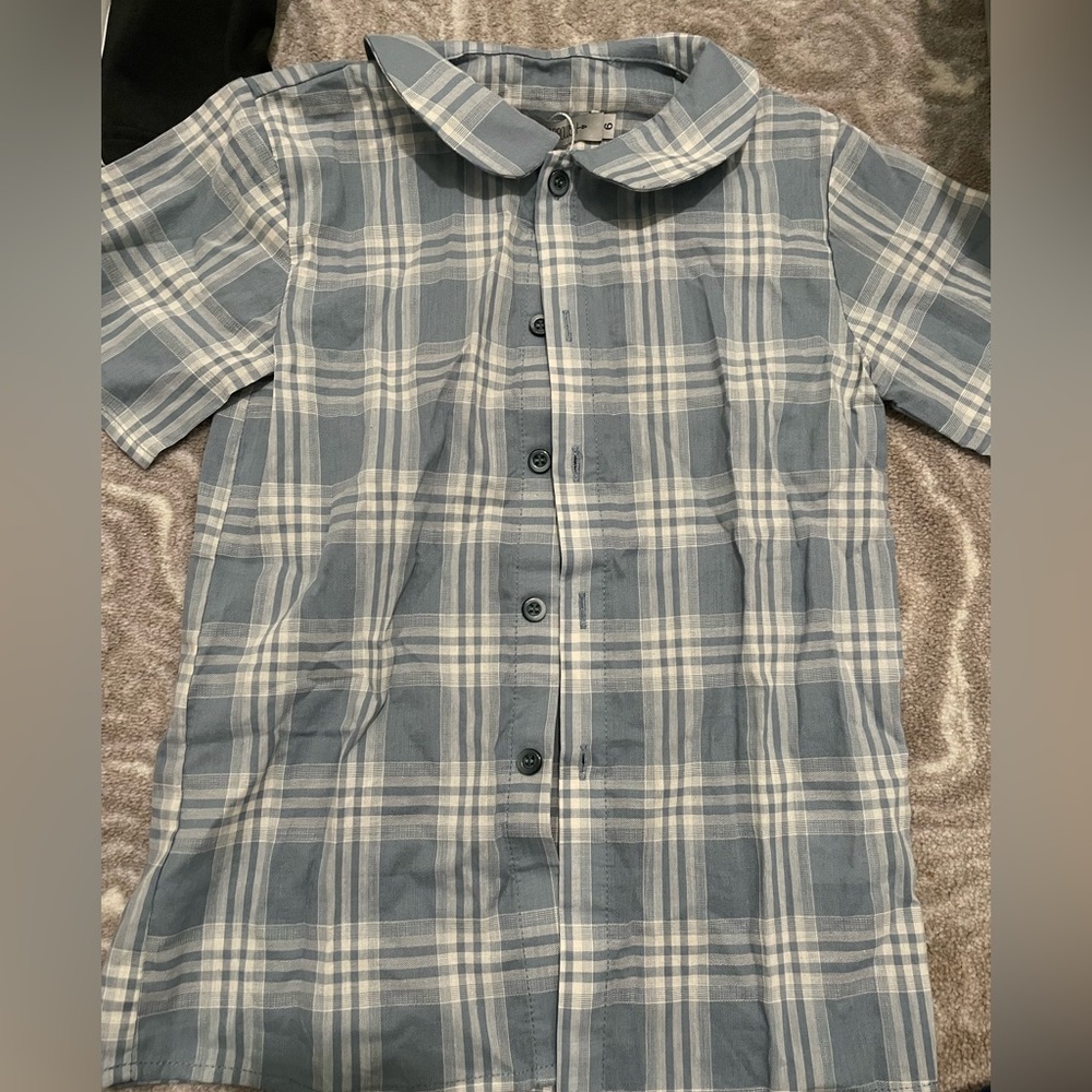 Boys Blue plaid button down